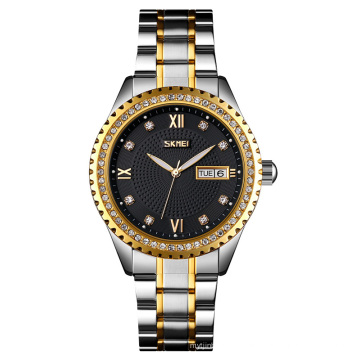 Diamond watch men golden stainless steel hollow dial and back cover wholesale mechanical watch